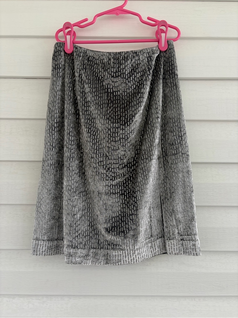 Cache Fully Beaded Skirt Silver Black Mini Party Holiday Statement